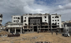 Ciężko zniszczony szpital Al Shifa w mieście Gaza. Strefa Gazy, luty 2025